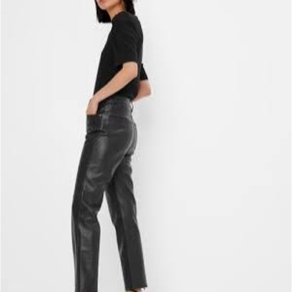 High Rise Straight Faux Leather Pants - NWT